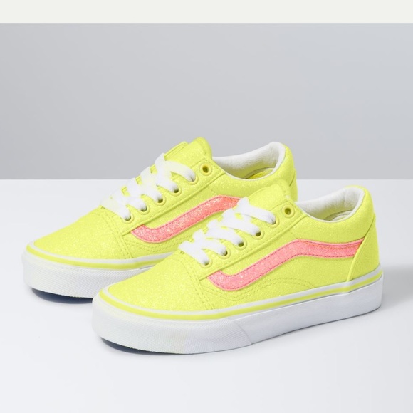 yellow glitter vans